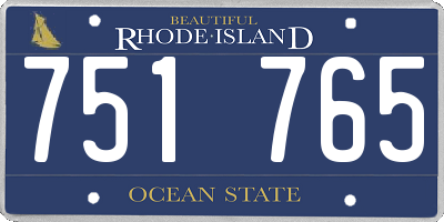 RI license plate 751765