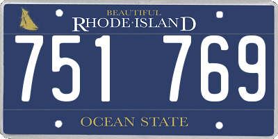 RI license plate 751769