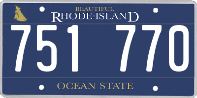 RI license plate 751770