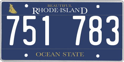 RI license plate 751783