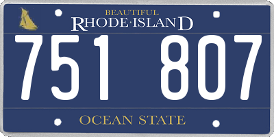 RI license plate 751807