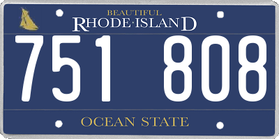 RI license plate 751808