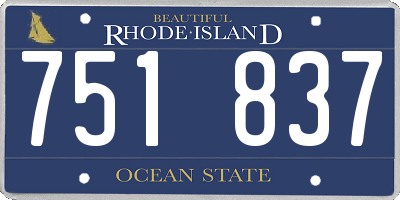 RI license plate 751837
