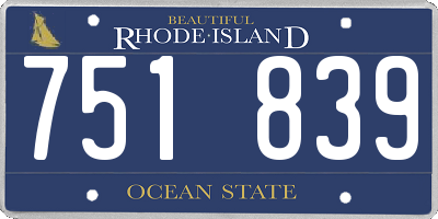 RI license plate 751839