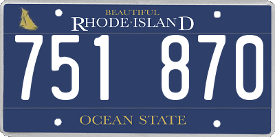 RI license plate 751870