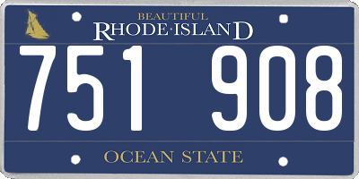 RI license plate 751908