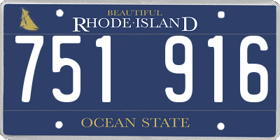RI license plate 751916