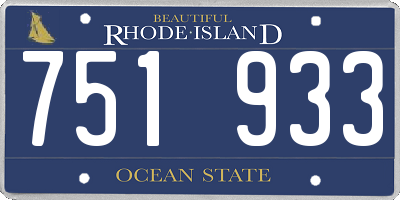 RI license plate 751933
