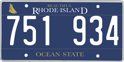 RI license plate 751934