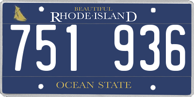RI license plate 751936