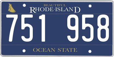 RI license plate 751958