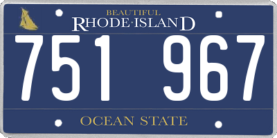 RI license plate 751967