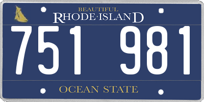 RI license plate 751981