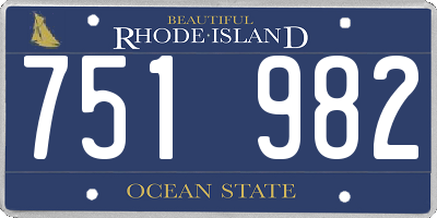 RI license plate 751982