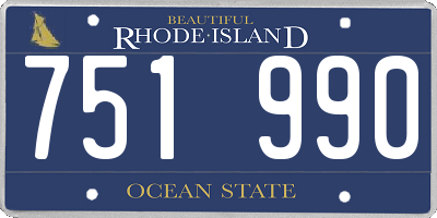 RI license plate 751990