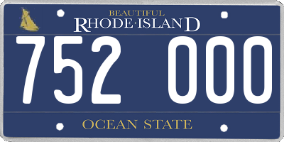 RI license plate 752000