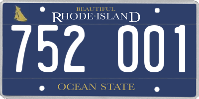 RI license plate 752001