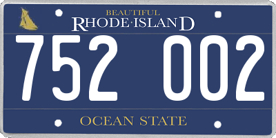 RI license plate 752002