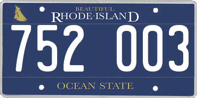 RI license plate 752003