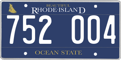 RI license plate 752004