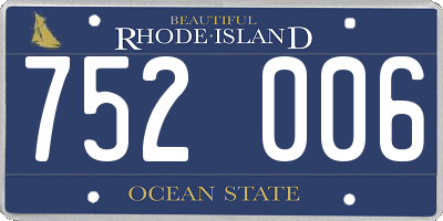 RI license plate 752006