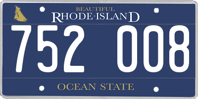 RI license plate 752008