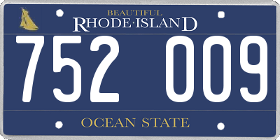 RI license plate 752009