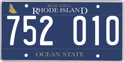 RI license plate 752010