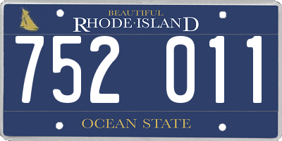 RI license plate 752011