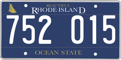 RI license plate 752015