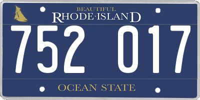 RI license plate 752017