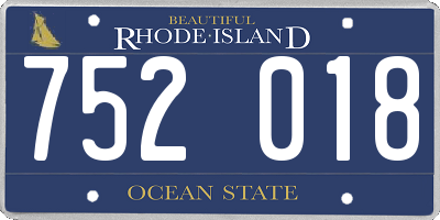 RI license plate 752018