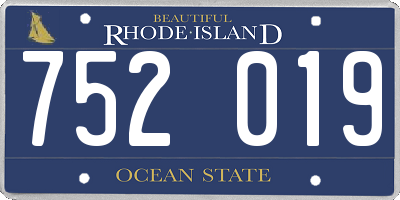 RI license plate 752019