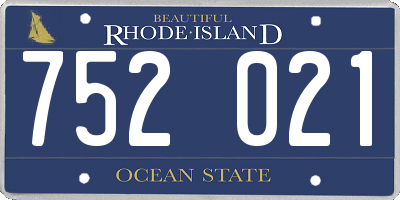 RI license plate 752021