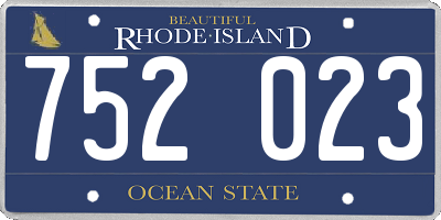 RI license plate 752023