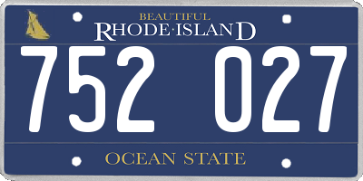 RI license plate 752027