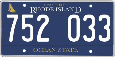 RI license plate 752033