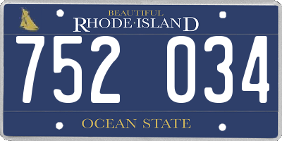RI license plate 752034