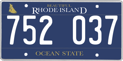 RI license plate 752037