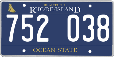 RI license plate 752038