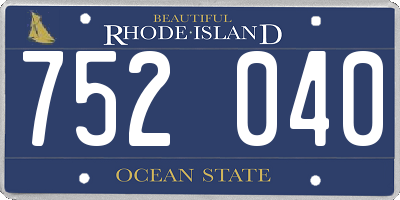 RI license plate 752040