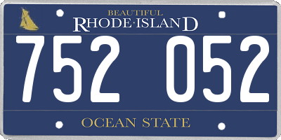 RI license plate 752052