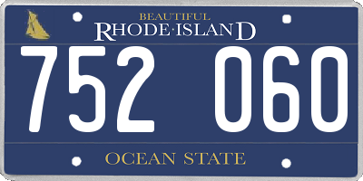 RI license plate 752060