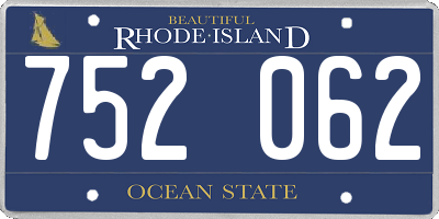 RI license plate 752062