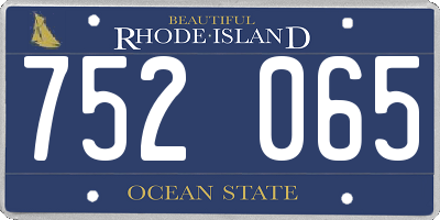 RI license plate 752065