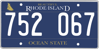 RI license plate 752067