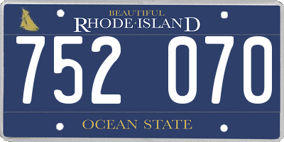 RI license plate 752070