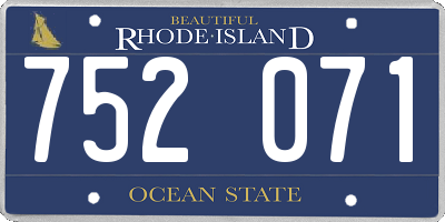 RI license plate 752071