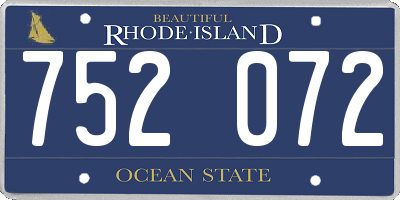 RI license plate 752072