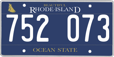 RI license plate 752073